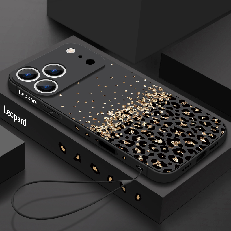 Phone Accessories List - Leopard Print Pattern Lanyard Phone Case