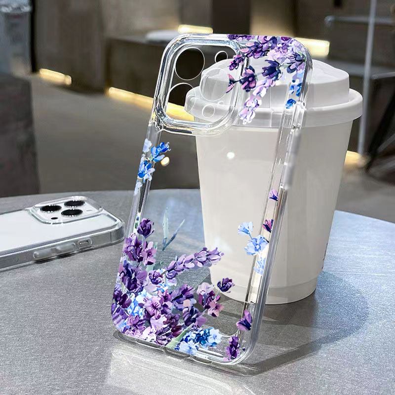 Phone Accessories List - Purple Flower Soft TPU Phone Case