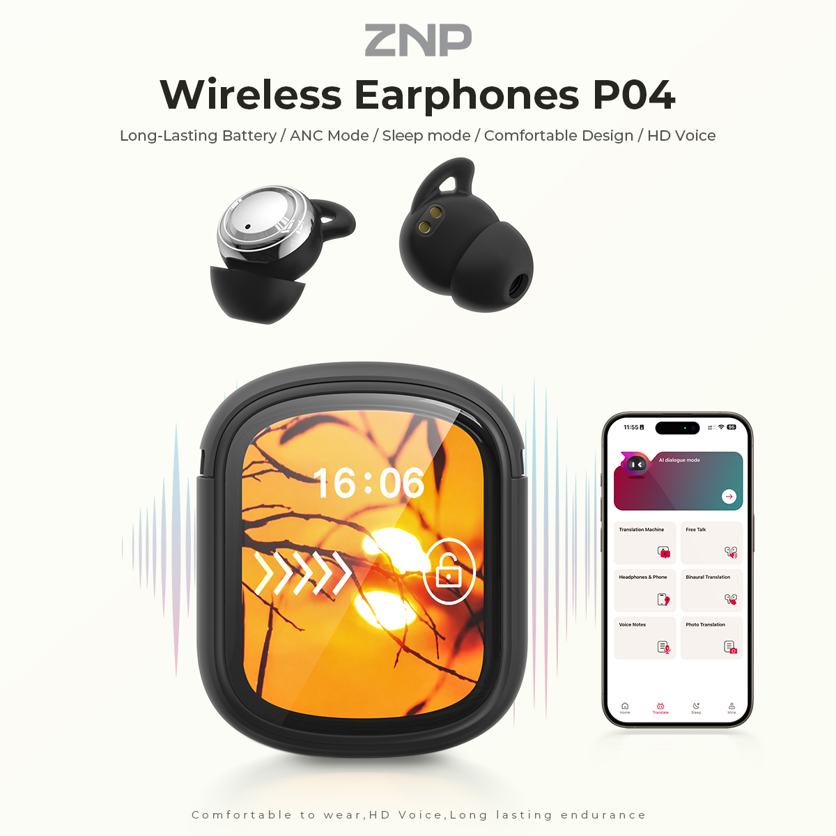 ZNP P04 Sleeping Aid Earbuds A - Wireless Earbuds Case review and price