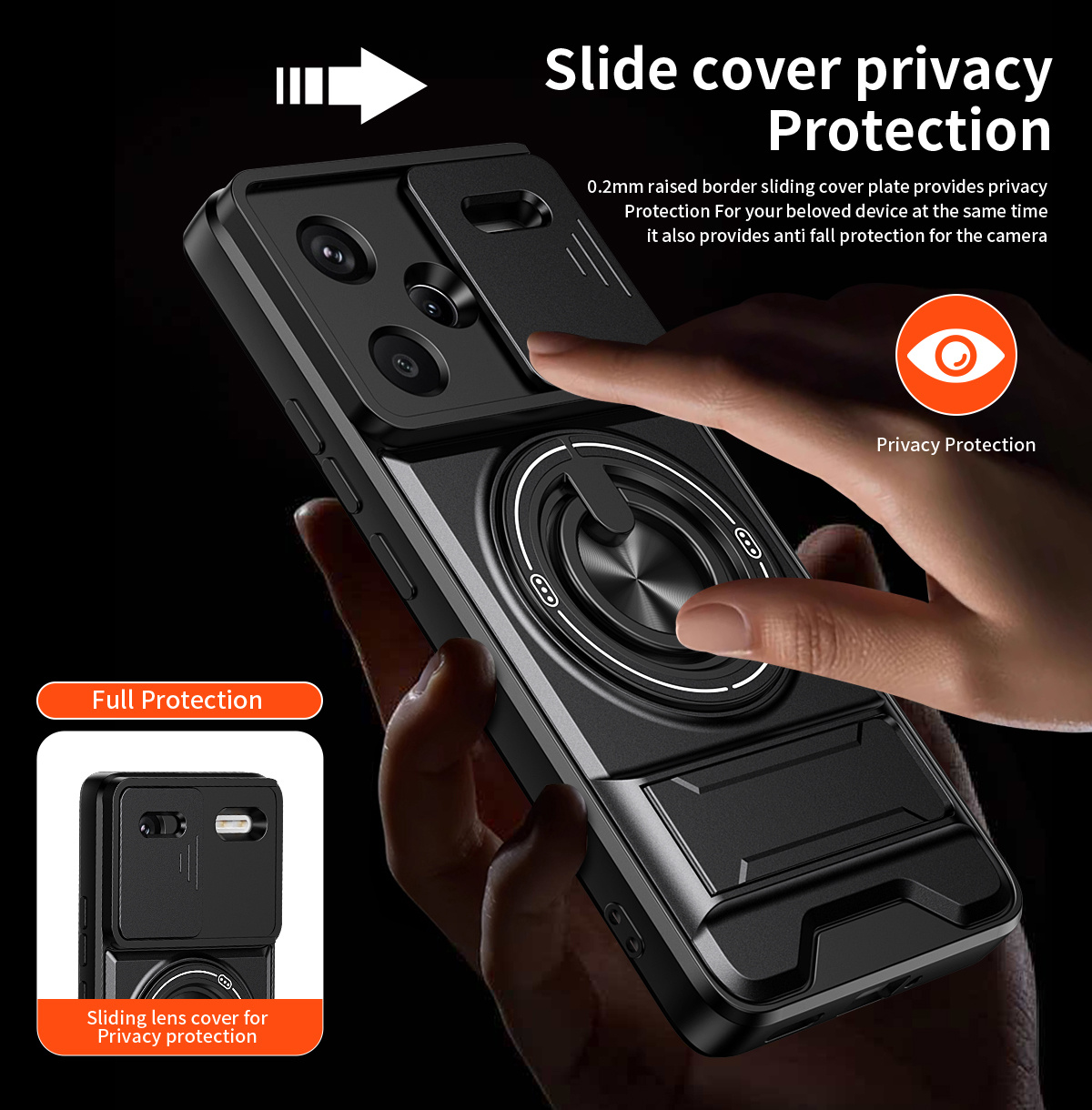 Lens Slide Camera Phone Case f - Phone Accessories Ring Holder review and price